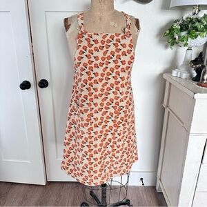 Carrie modest overall dress corduroy hippie boho flowers